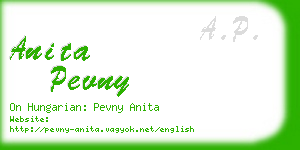 anita pevny business card